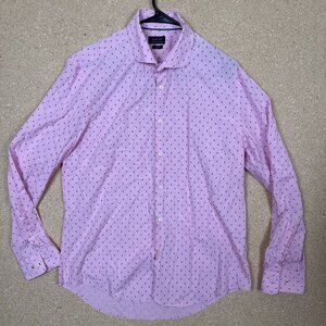 ZARA MAN Slim Fit Pink Pattern Button Up Shirt Men XL Long Sleeve